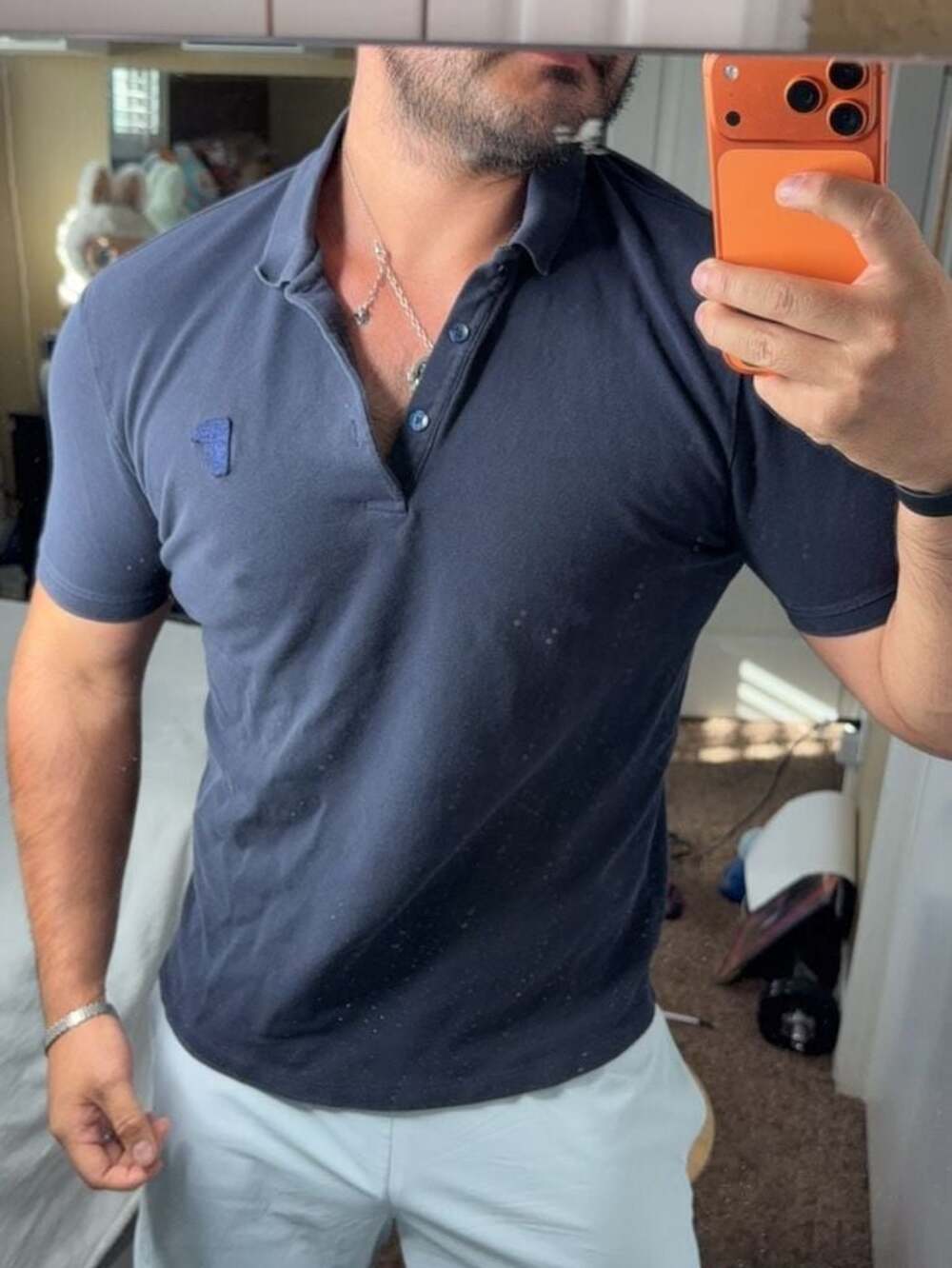 Versace Collection Medusa Logo Polo Shirt Navy